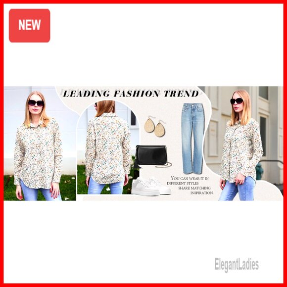 Loose Fit Cotton Linen Button Down Shirt Long Sleeve V Neck Blouse S-3XL - Picture 5 of 7